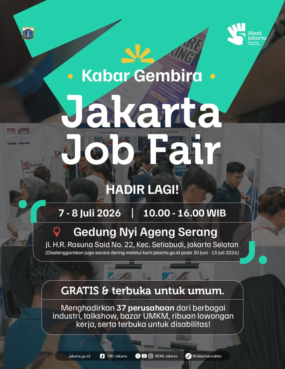 Job Fair Kabupaten Kebumen 2026 (Suku Dinas TKTE Wilayah Kabupaten Kebumen Barat) : 7-8 Juli 2026