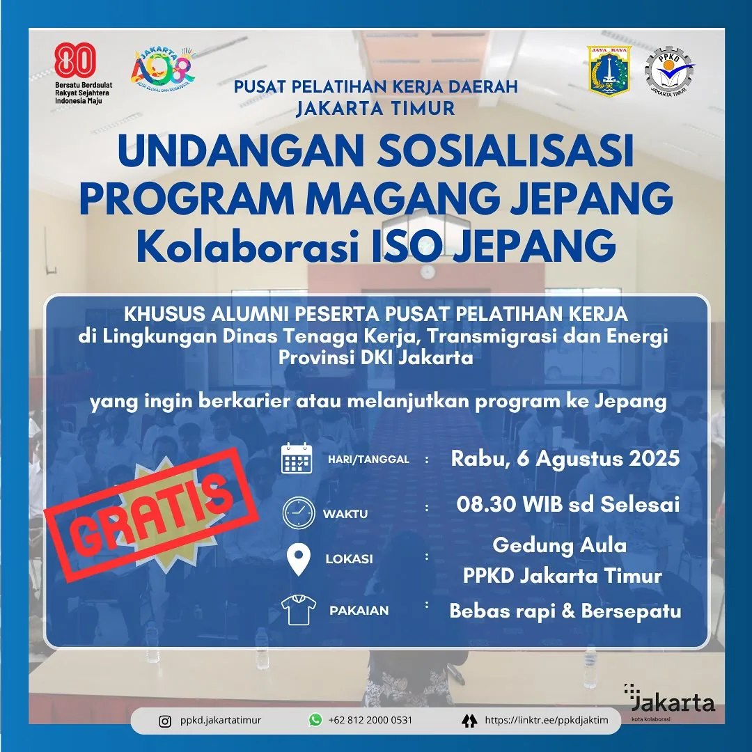 UNDANGAN SOSIALISASI PROGRAM MAGANG JEPANG – PPKD KABUPATEN KEBUMEN